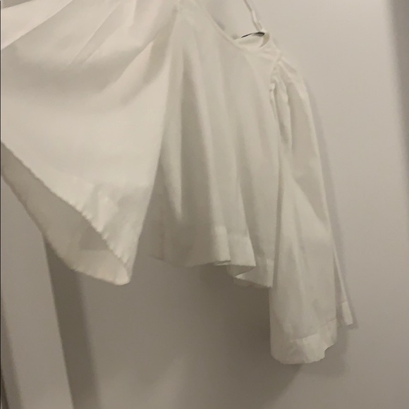 Zara White crop top with oversized sleeves - Picture 2 of 2